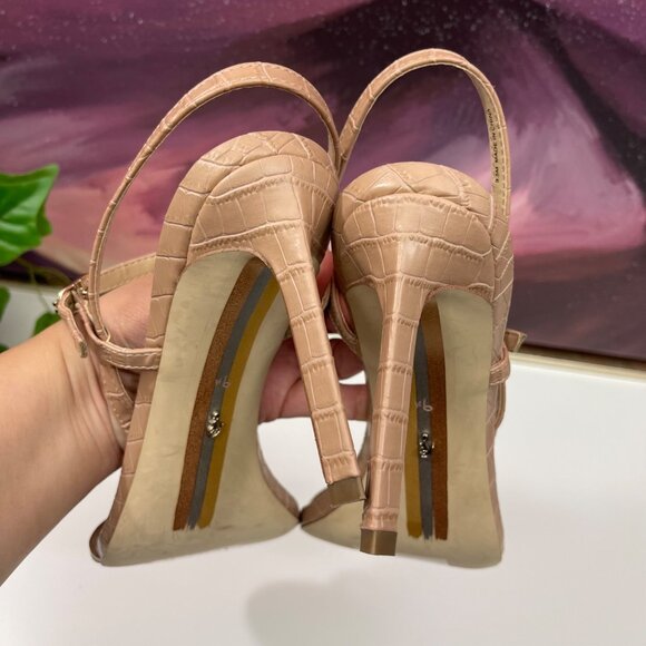 SAM EDELMAN Doran Strappy Sandal in Maple Croco Size 9.5 - Picture 7 of 10